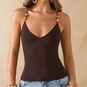 Brown Spaghetti Strap Top NWOT